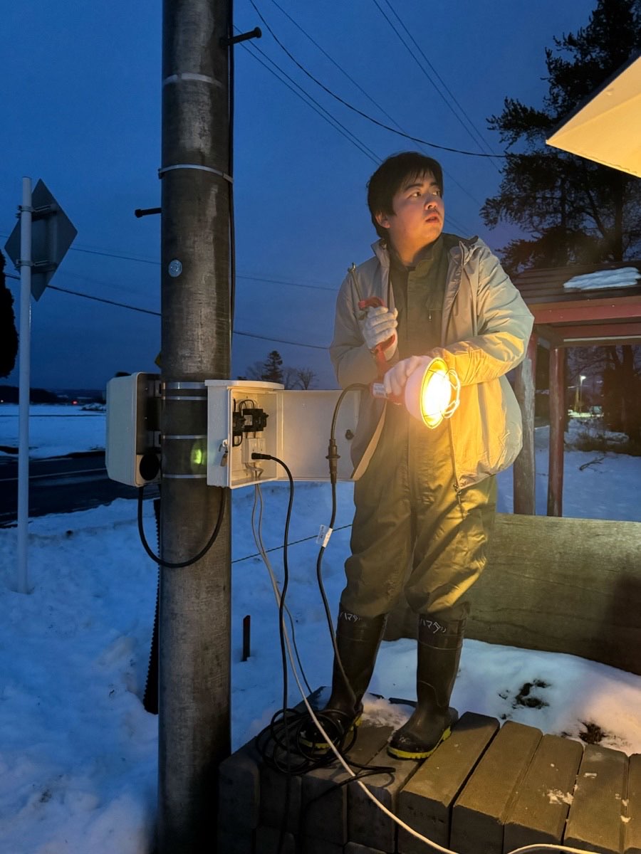 温度計の設置作業